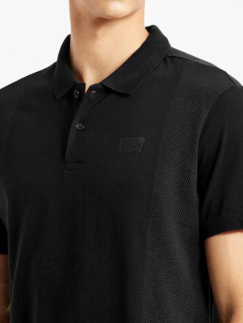 Men's Brand Logo Black Slim Fit Polo T-shirt