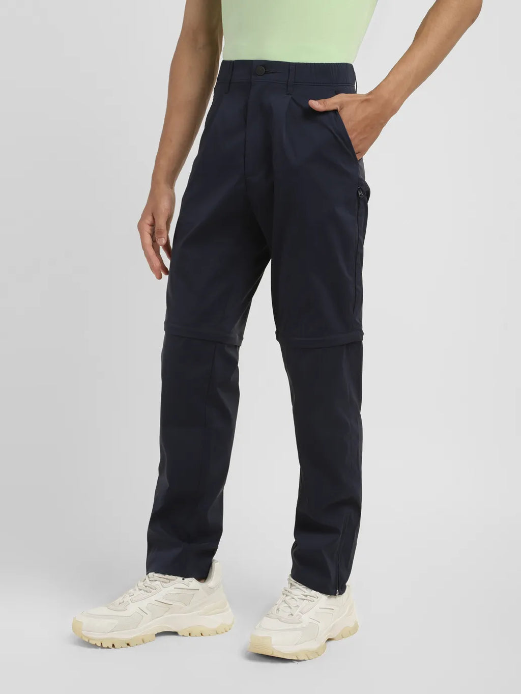 Men's Navy Regular Fit Detachable Cargo