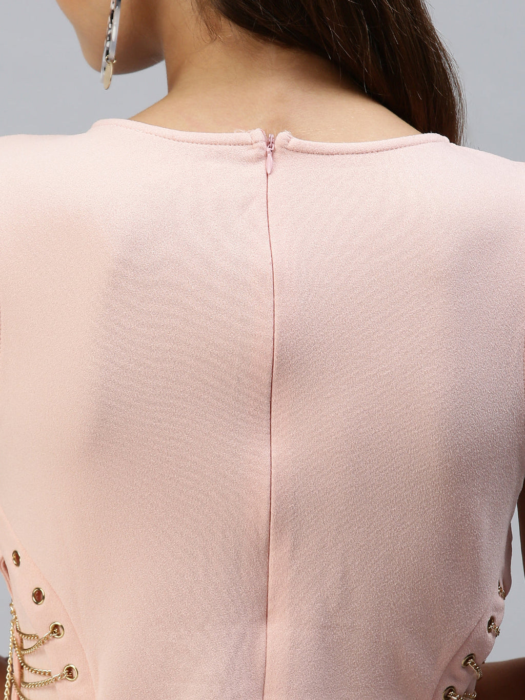 Women's Peach Scuba Sheath Dress