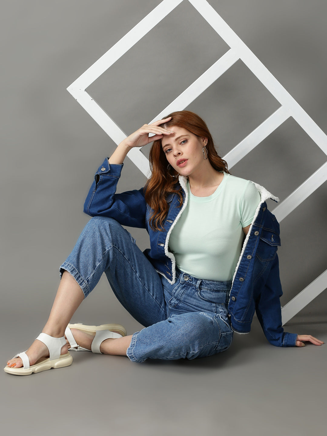 Women's Green Short Sleeves Round Neck Top