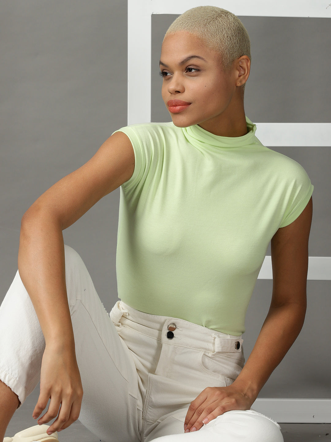 Women's Green Extended Sleeves Top