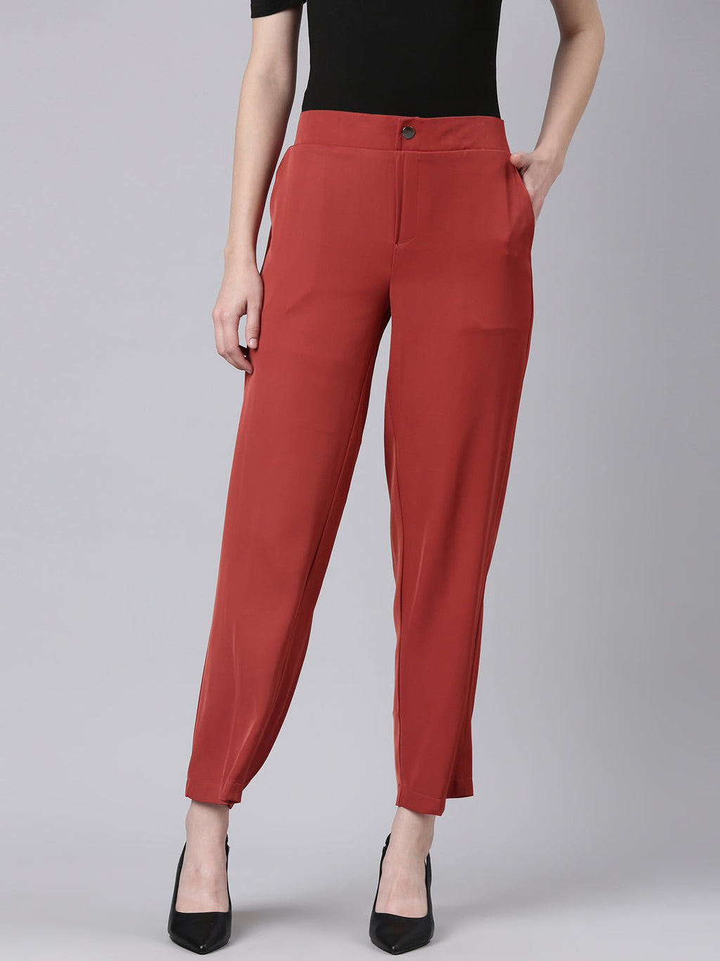 Women's Rust Straight Fit Regular Trousers