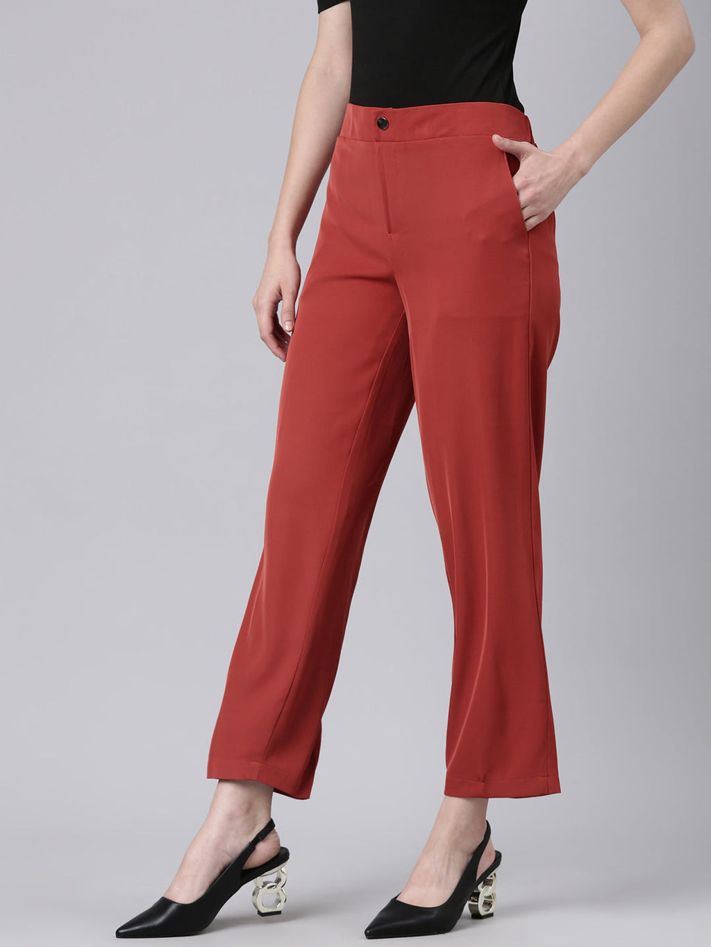 Women's Rust Straight Fit Regular Trousers