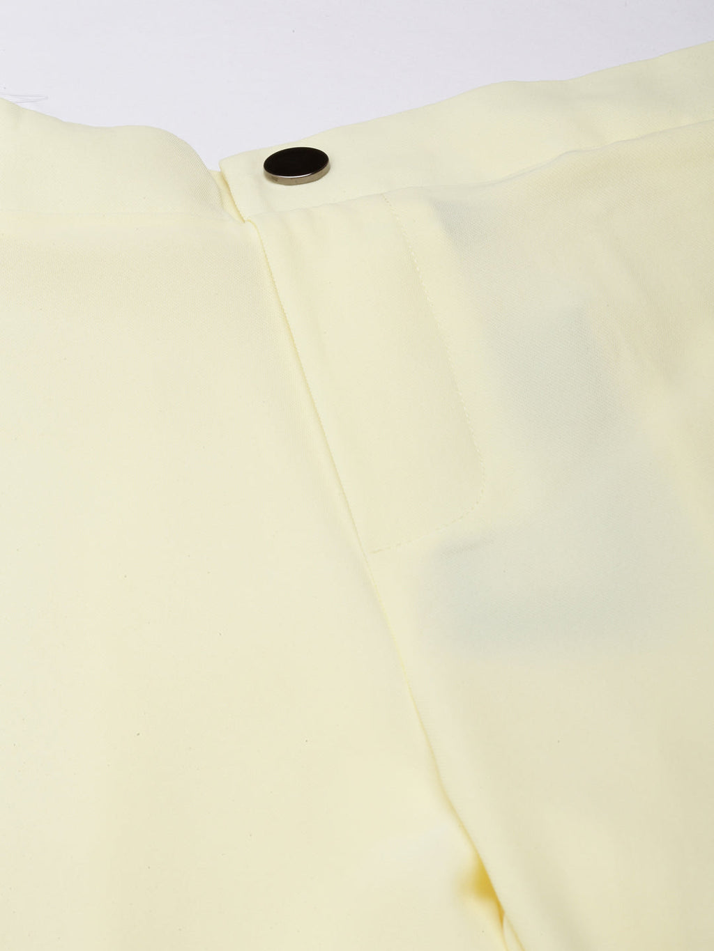 Women's Yellow Straight Fit Cotton Trousers