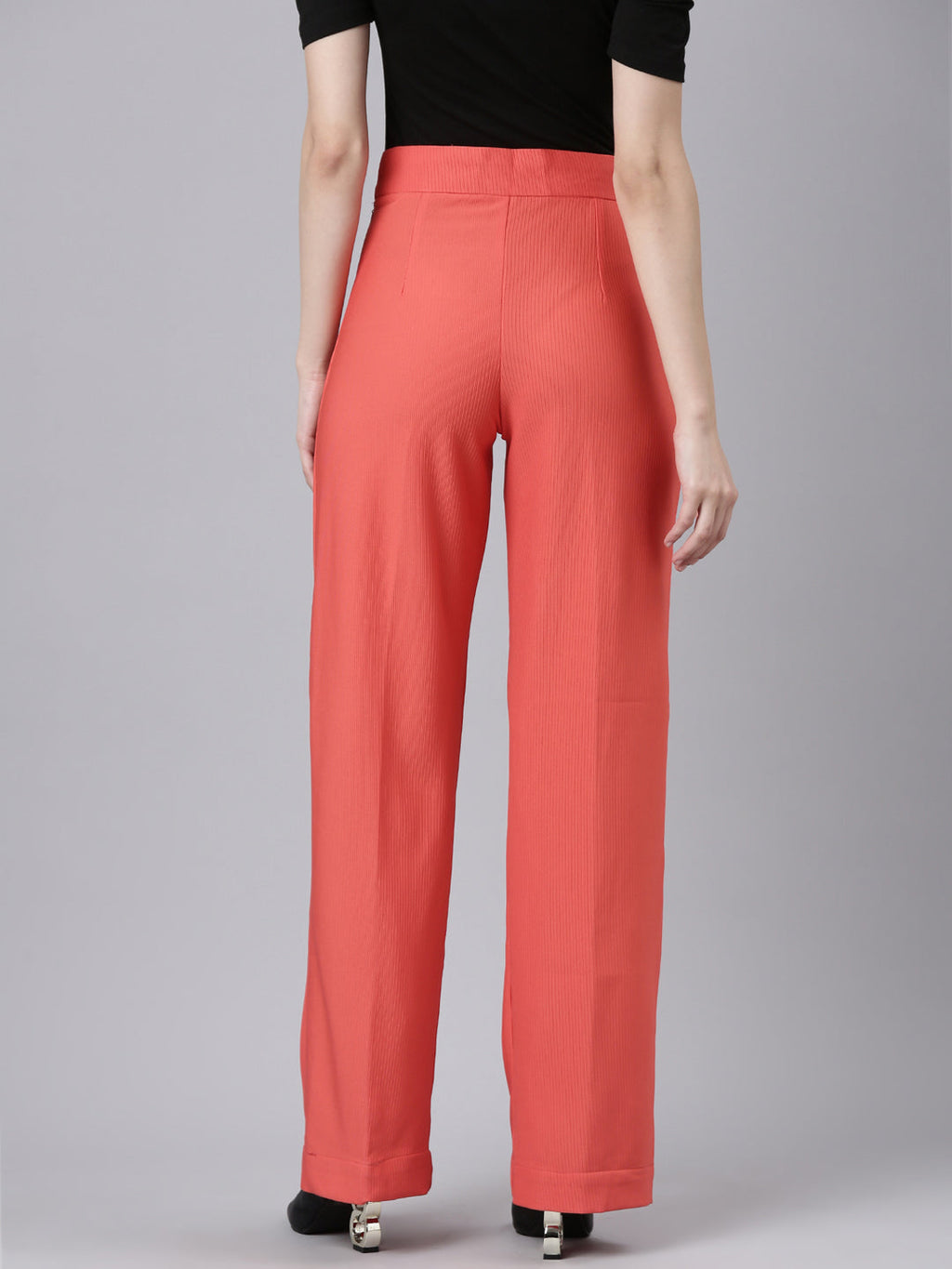Women's Coral Straight Fit Cotton Parallel Trousers