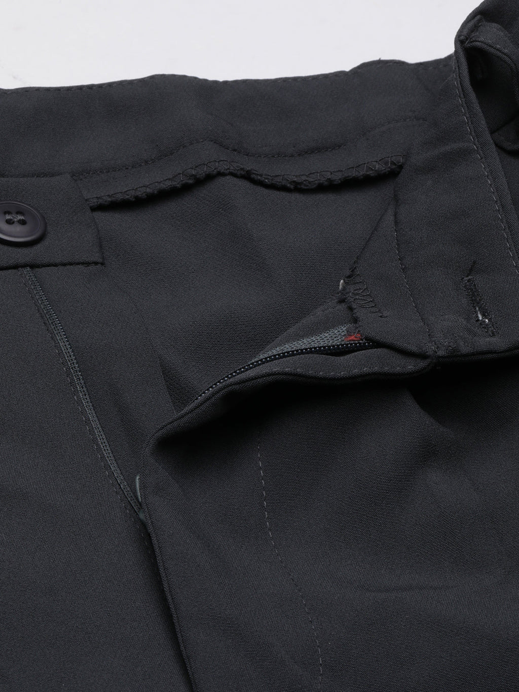 Women's Charcoal Relaxed Straight Fit Cotton Parallel Trousers