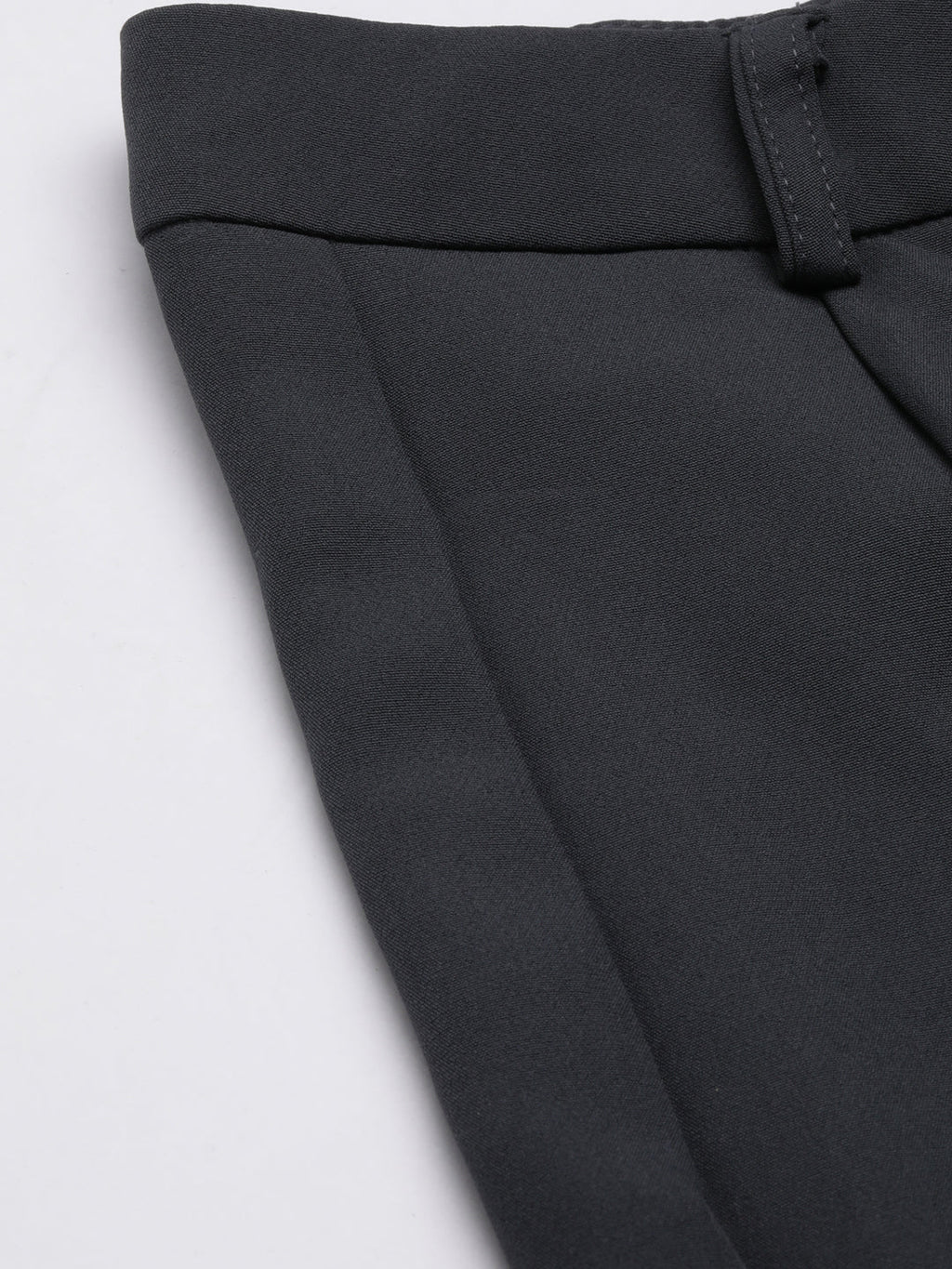 Women's Charcoal Relaxed Straight Fit Cotton Parallel Trousers