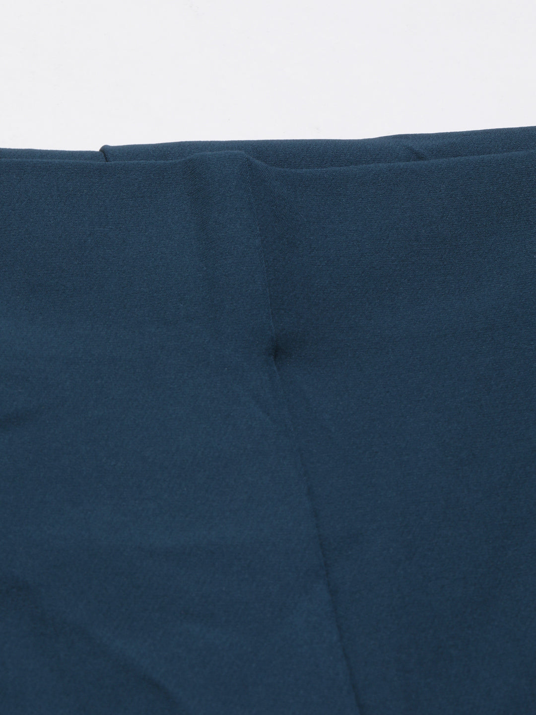 Women's Teal Relaxed Straight Leg Flared Cotton Culottes Trousers