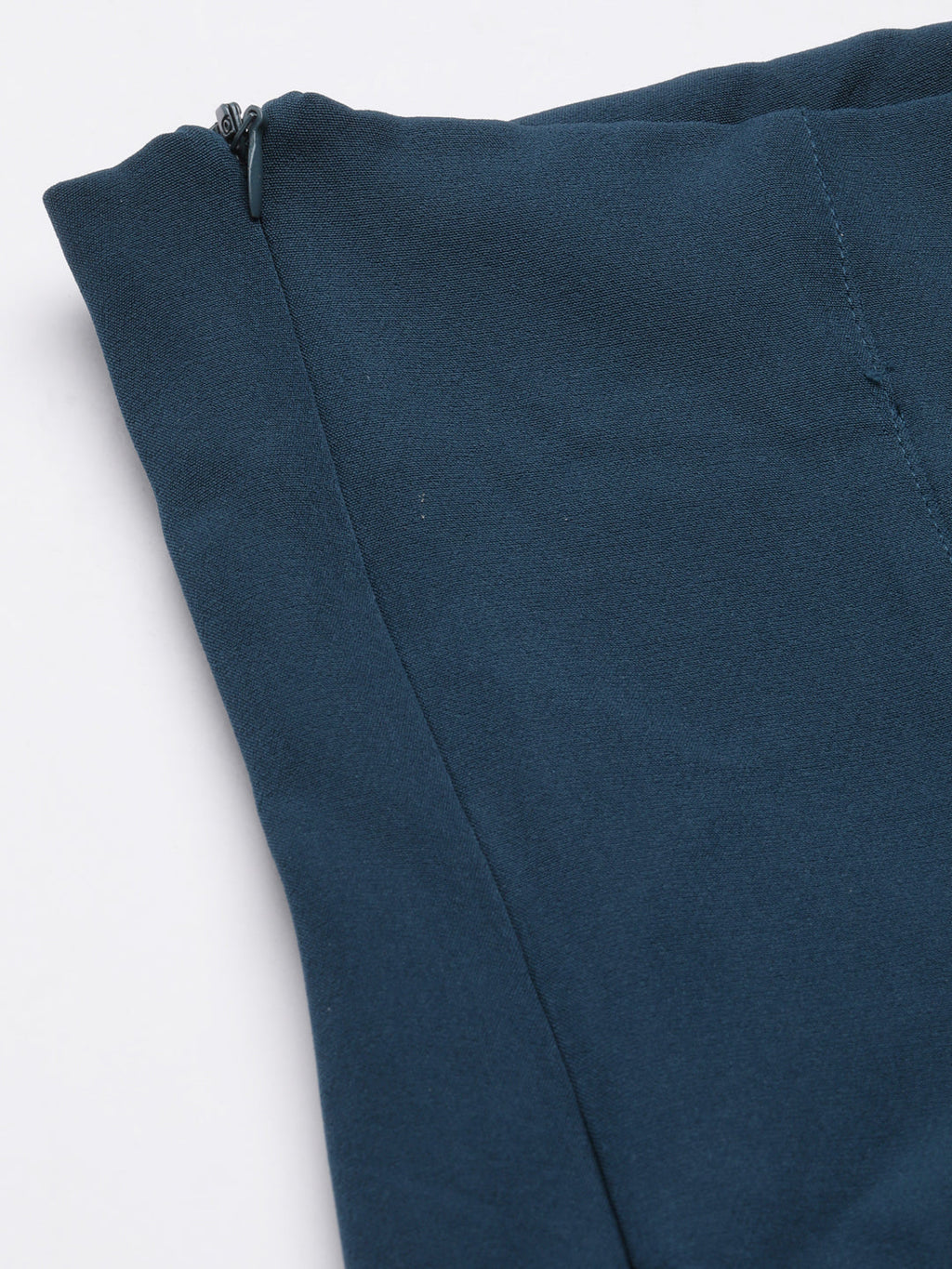 Women's Teal Relaxed Straight Leg Flared Cotton Culottes Trousers