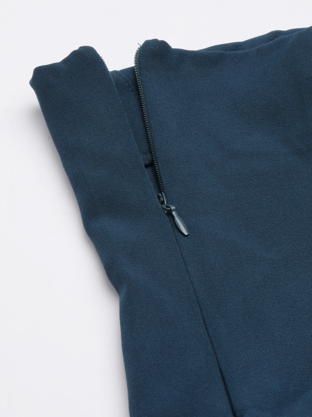 Women's Teal Relaxed Straight Leg Flared Cotton Culottes Trousers