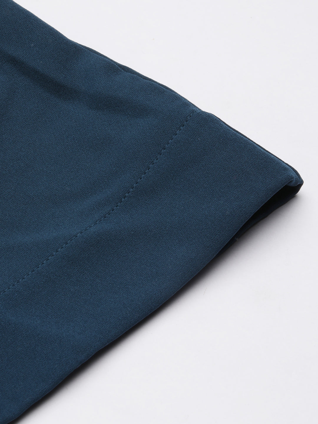 Women's Teal Relaxed Straight Leg Flared Cotton Culottes Trousers