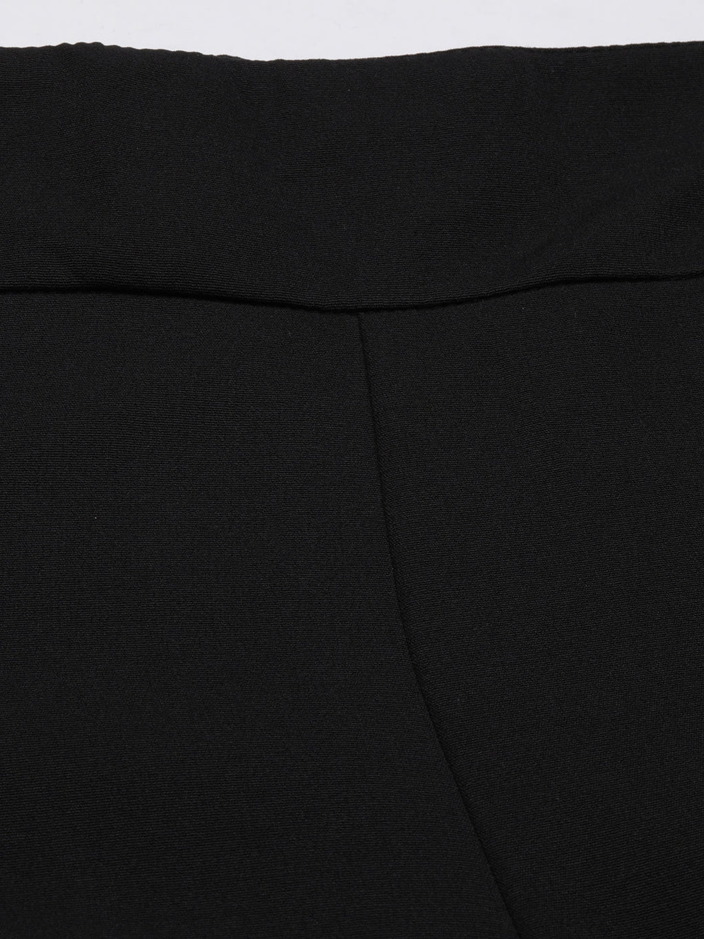 Women's Black Relaxed Straight Fit Cotton Parallel Trouser