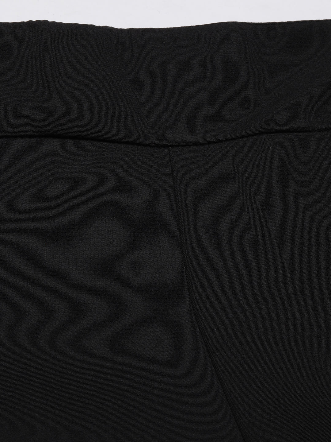 Women's Black Relaxed Straight Fit Cotton Parallel Trouser