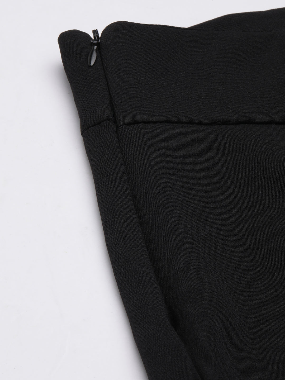 Women's Black Relaxed Straight Fit Cotton Parallel Trouser