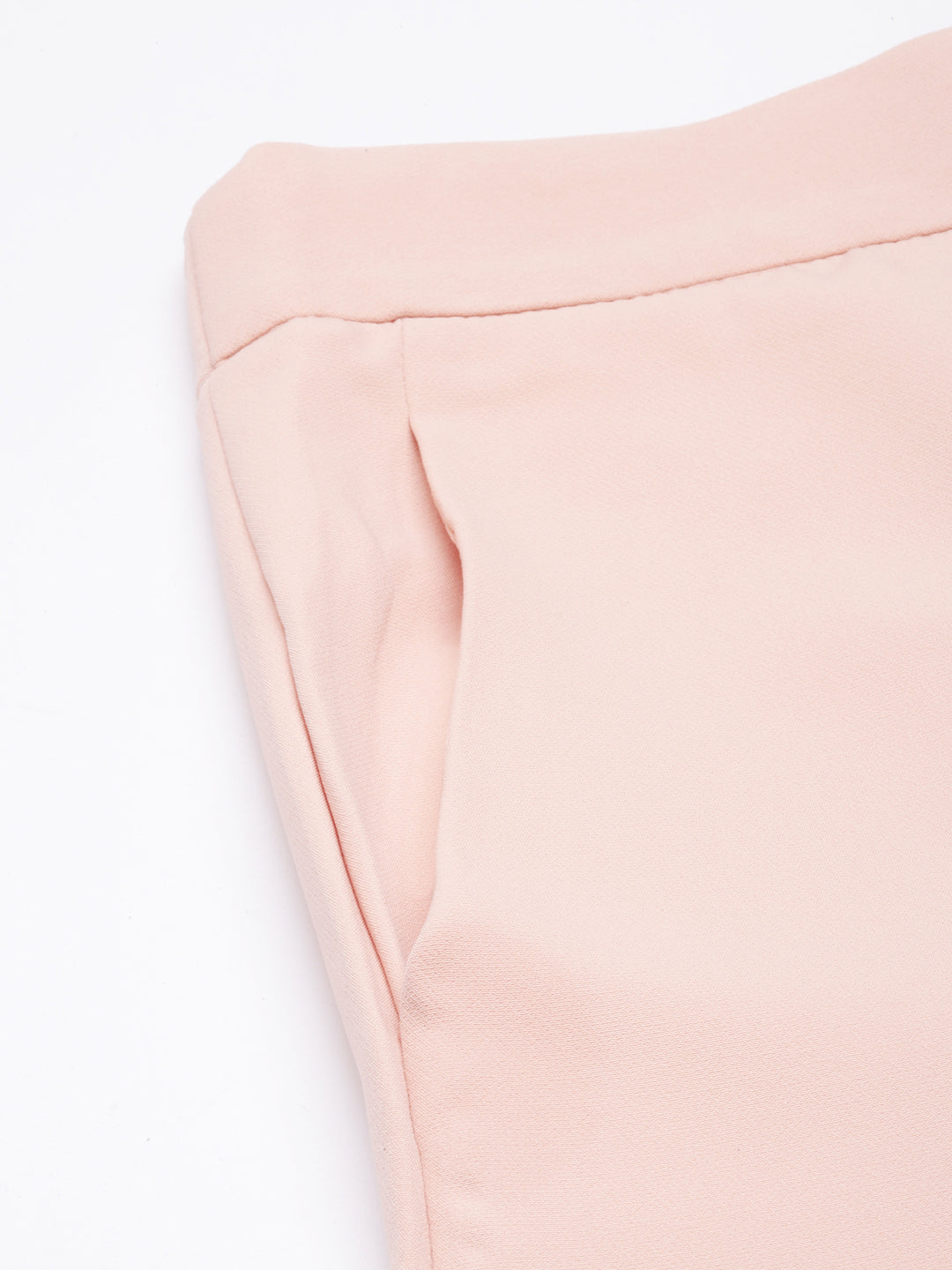 Women's Peach Comfort Straight Fit Cotton Parallel Trouser