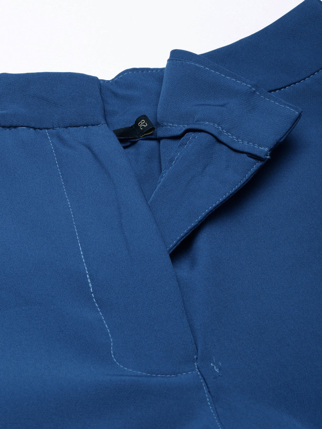 Women's Solid Teal Parallel Trousers