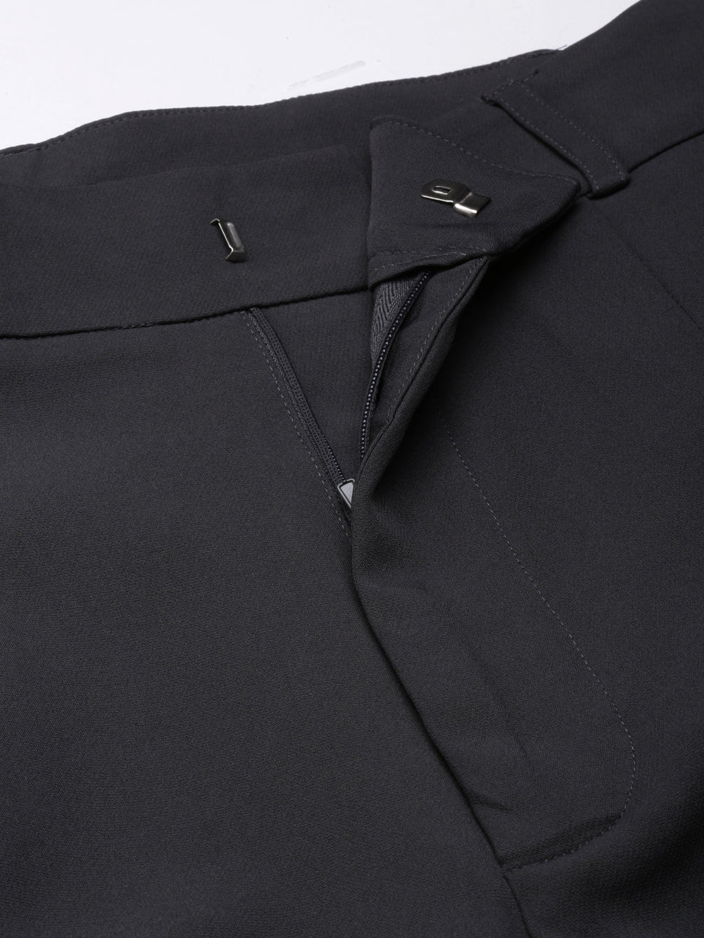 Women's Charcoal Comfort Regular Fit Cotton Formal Trouser