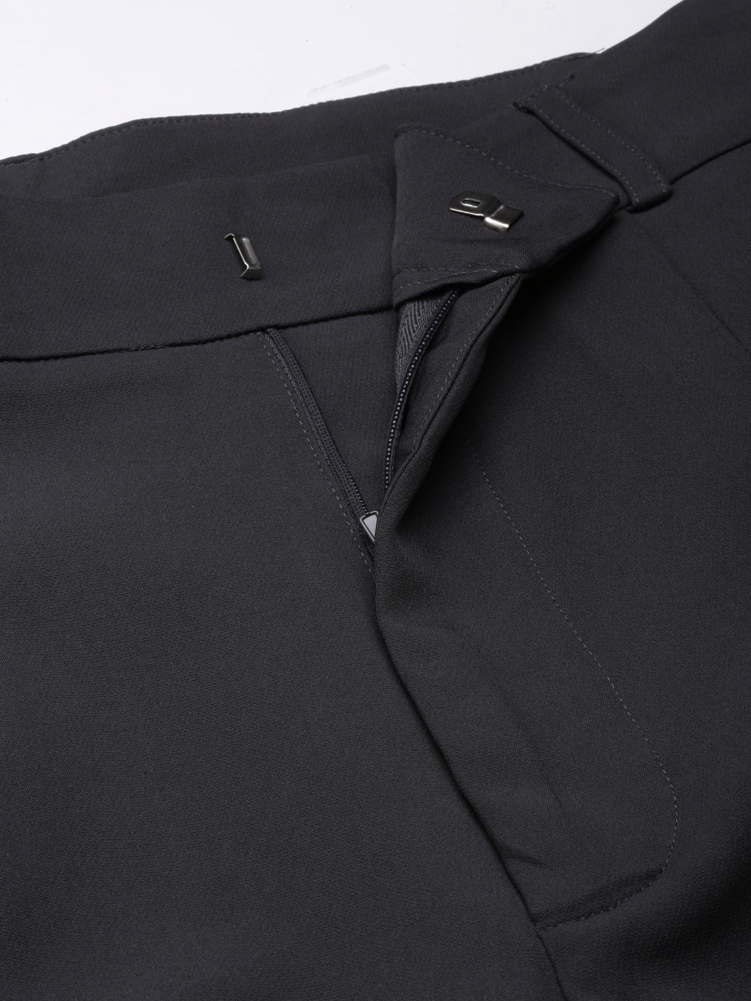 Women's Charcoal Comfort Regular Fit Cotton Formal Trouser