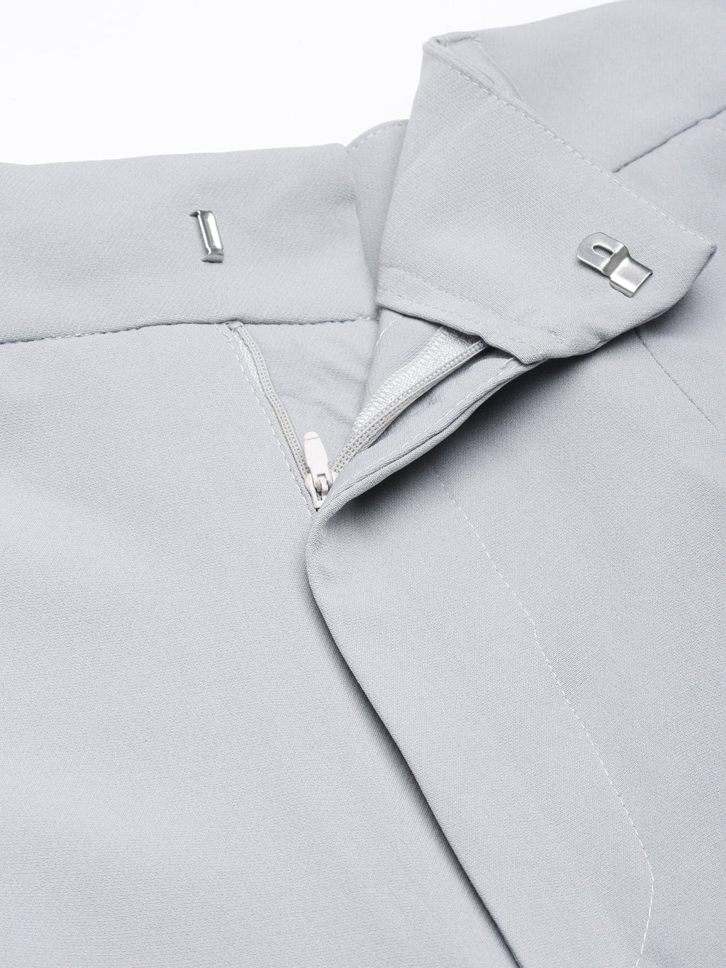 Women's Grey Comfort Regular Fit Cotton Formal Trouser