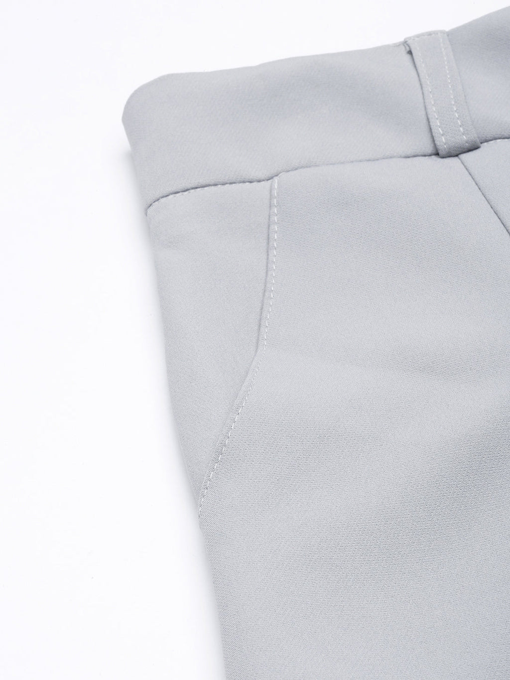 Women's Grey Comfort Regular Fit Cotton Formal Trouser