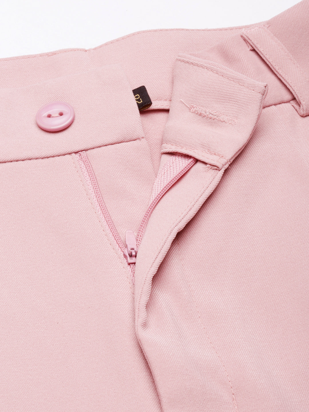 Women's Peach Comfort Cotton Regular Fit Parallel Trousers