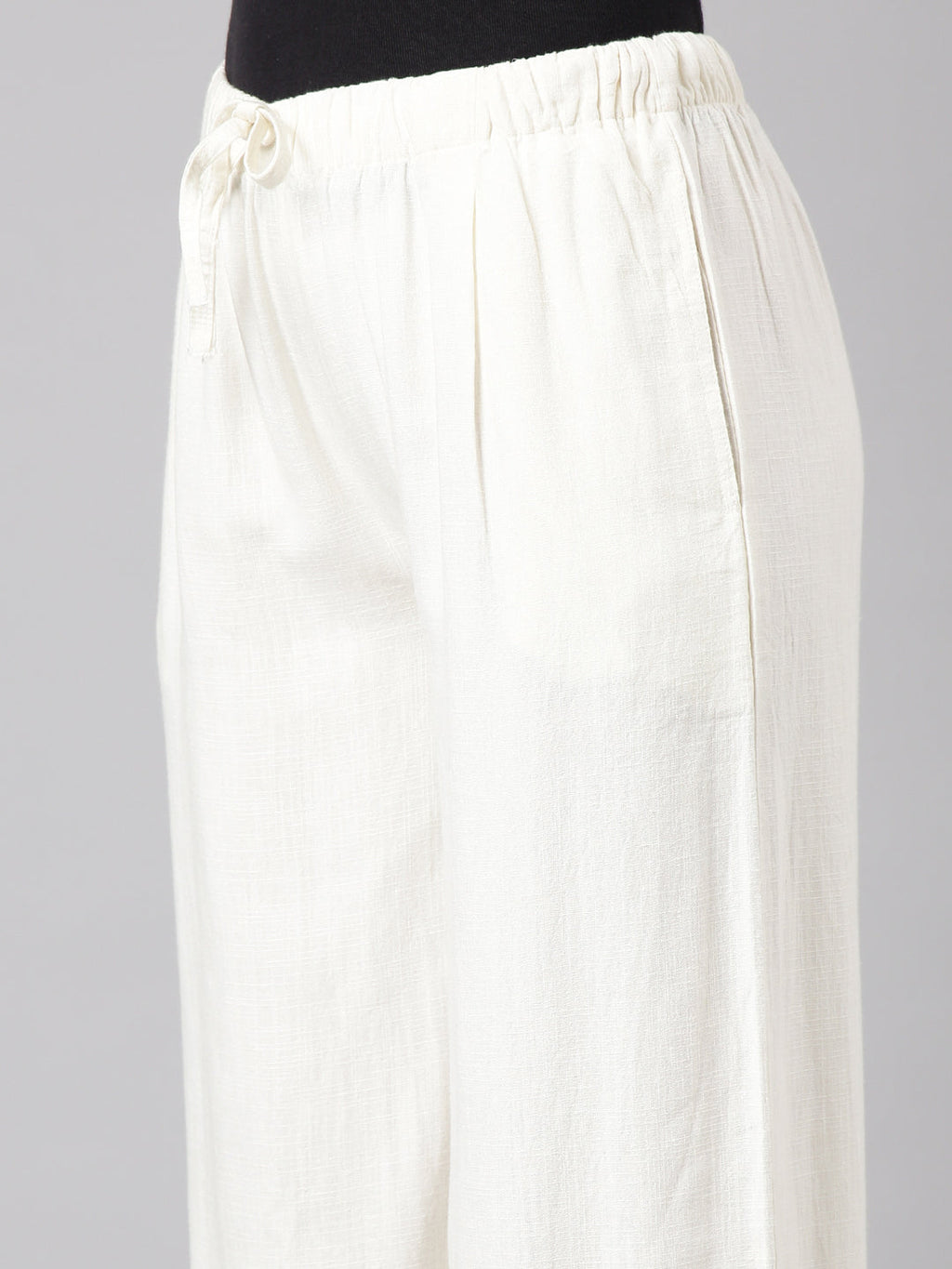 Women's Off White Wide Leg Palazzos