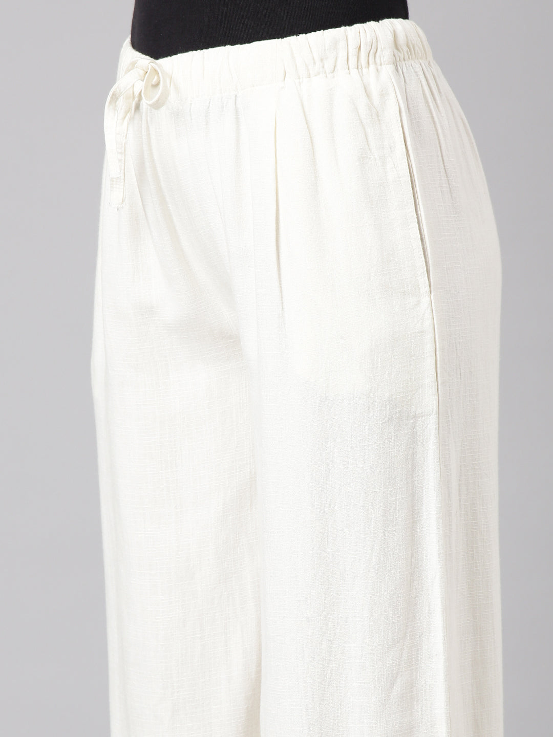 Women's Off White Wide Leg Palazzos