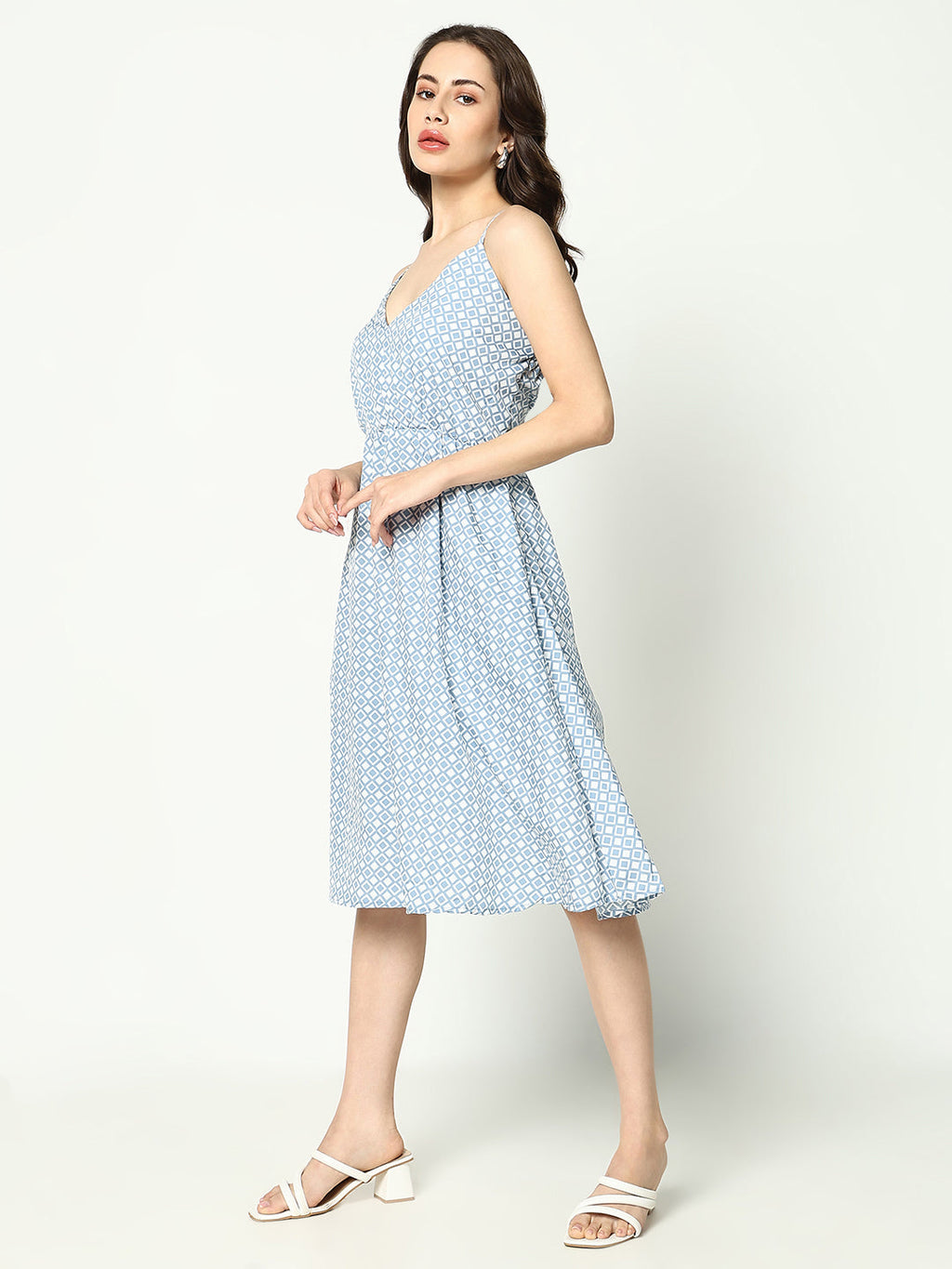 Women's Blue Crepe Dress