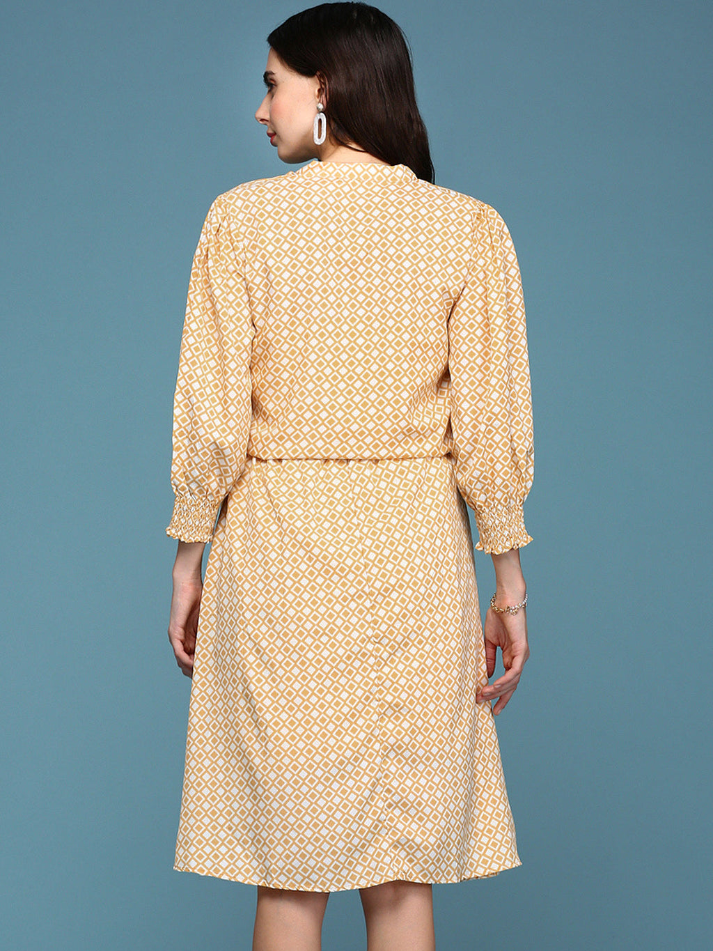 Women's Yellow Crepe Dress