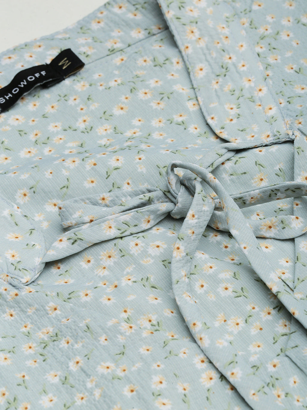 Women's Sea Green Floral Chiffon Fit & Flare Dress