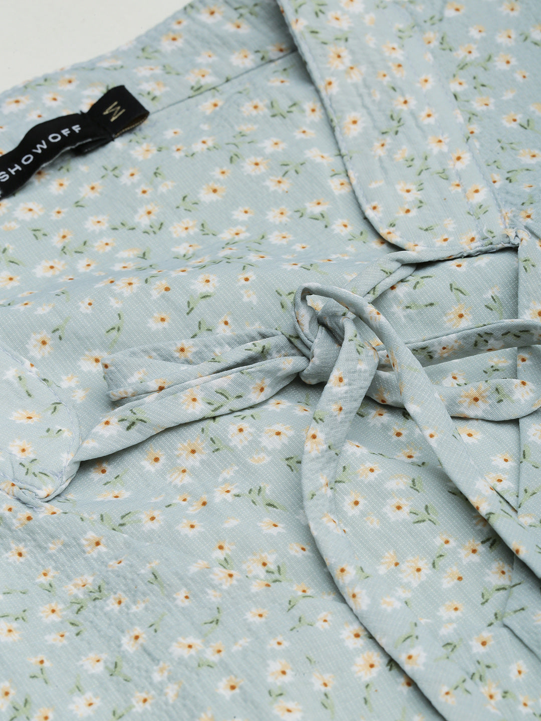 Women's Sea Green Floral Chiffon Fit & Flare Dress