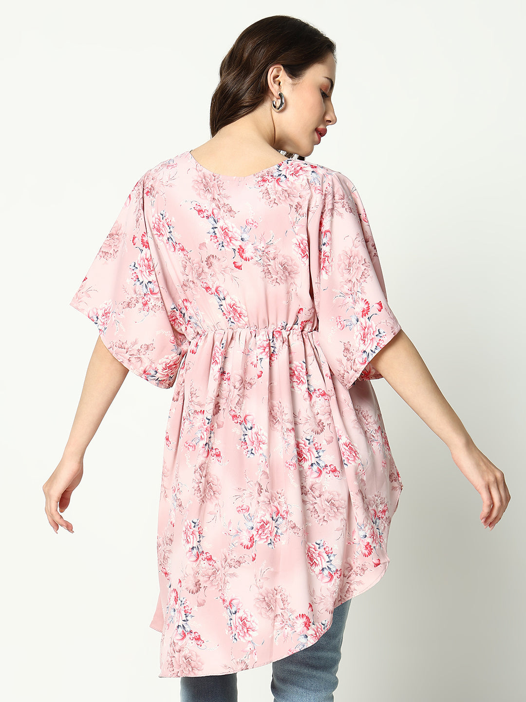 Women's Pink Floral Fit & Flare Top