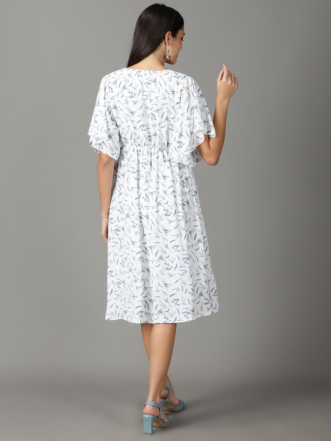 Women's White Crepe Wrap Dress