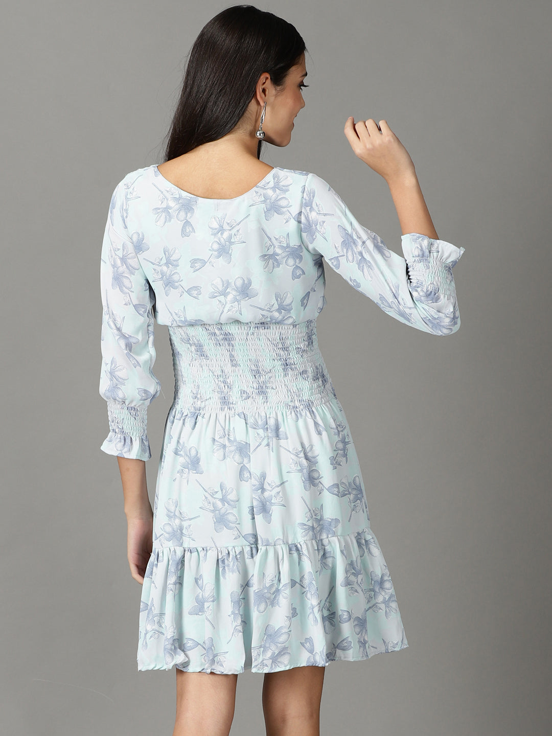 Women's Sea Green Floral Printed Dress