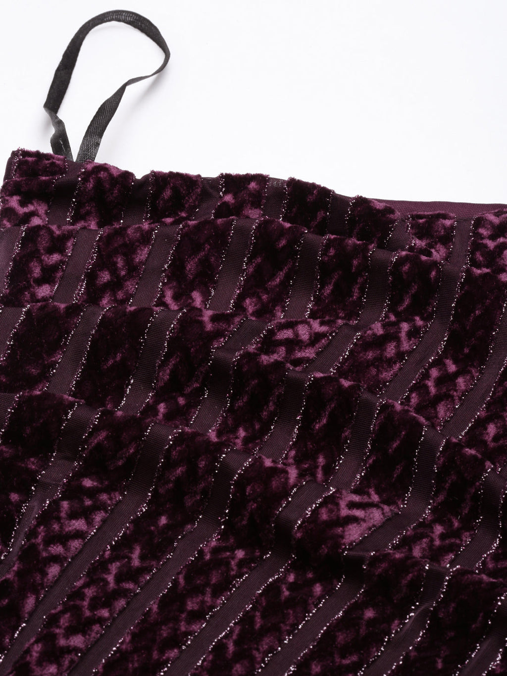 Women's Purple One Shoulder Long Sleeve Self Design Wrap Dress