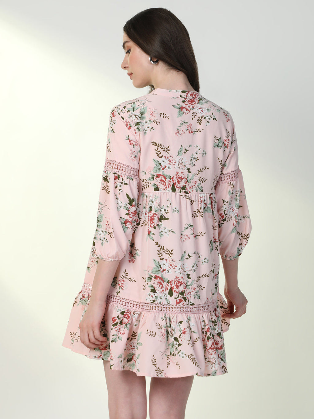 Women's Floral Pink A-Line Dress