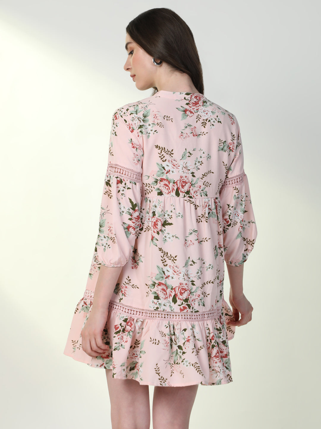 Women's Floral Pink A-Line Dress