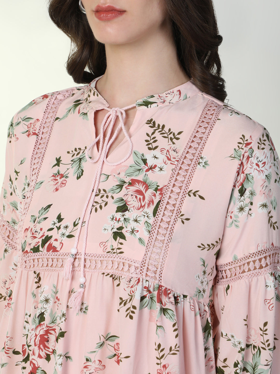 Women's Floral Pink A-Line Dress