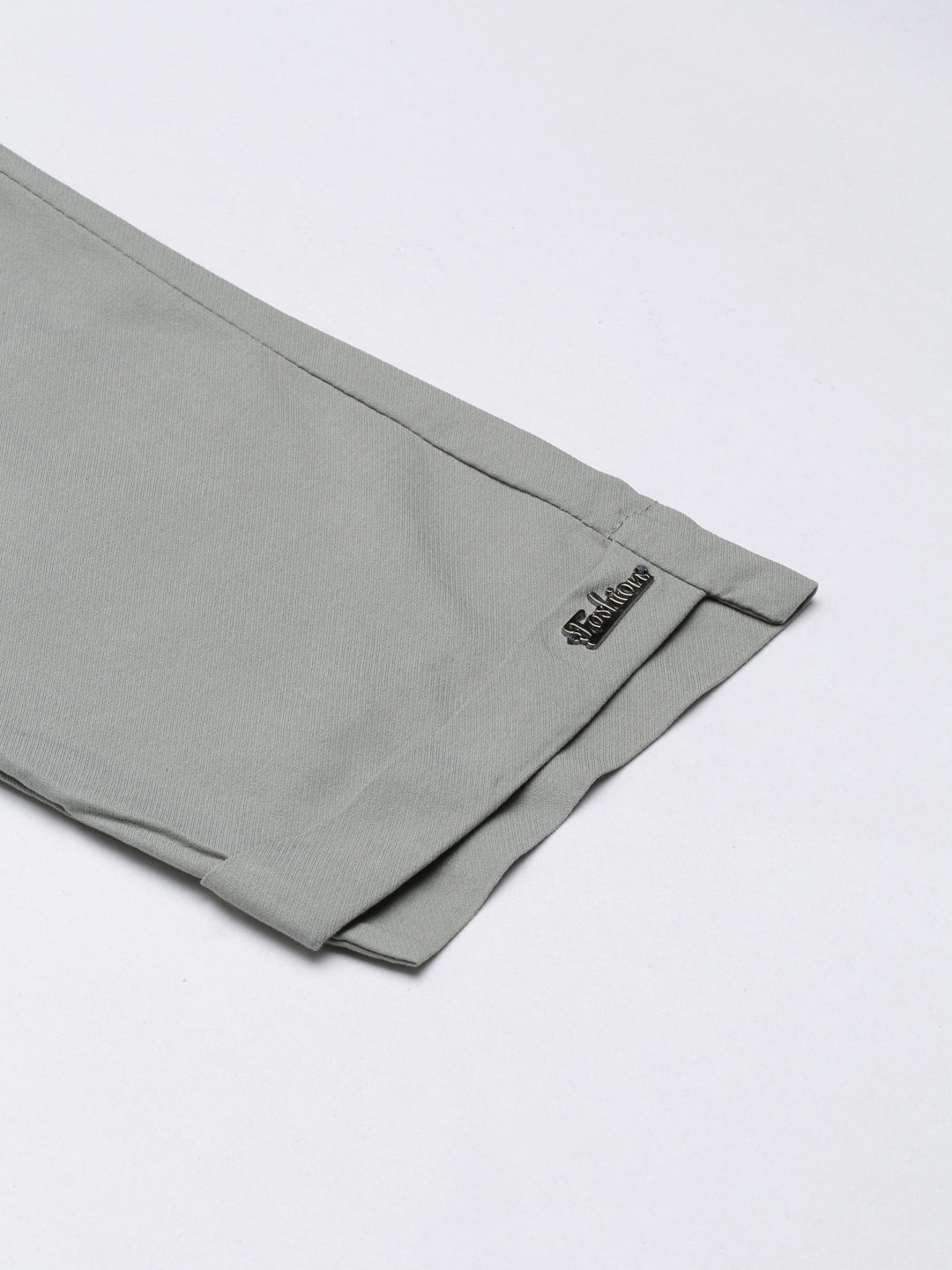 Women's Grey High-Rise Pleated Cigarette Trousers