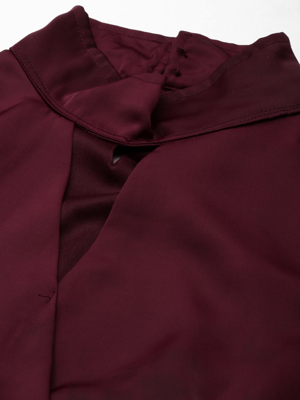 Women's Violet Keyhole Neck Puff Sleeves Wrap Satin Crop Top