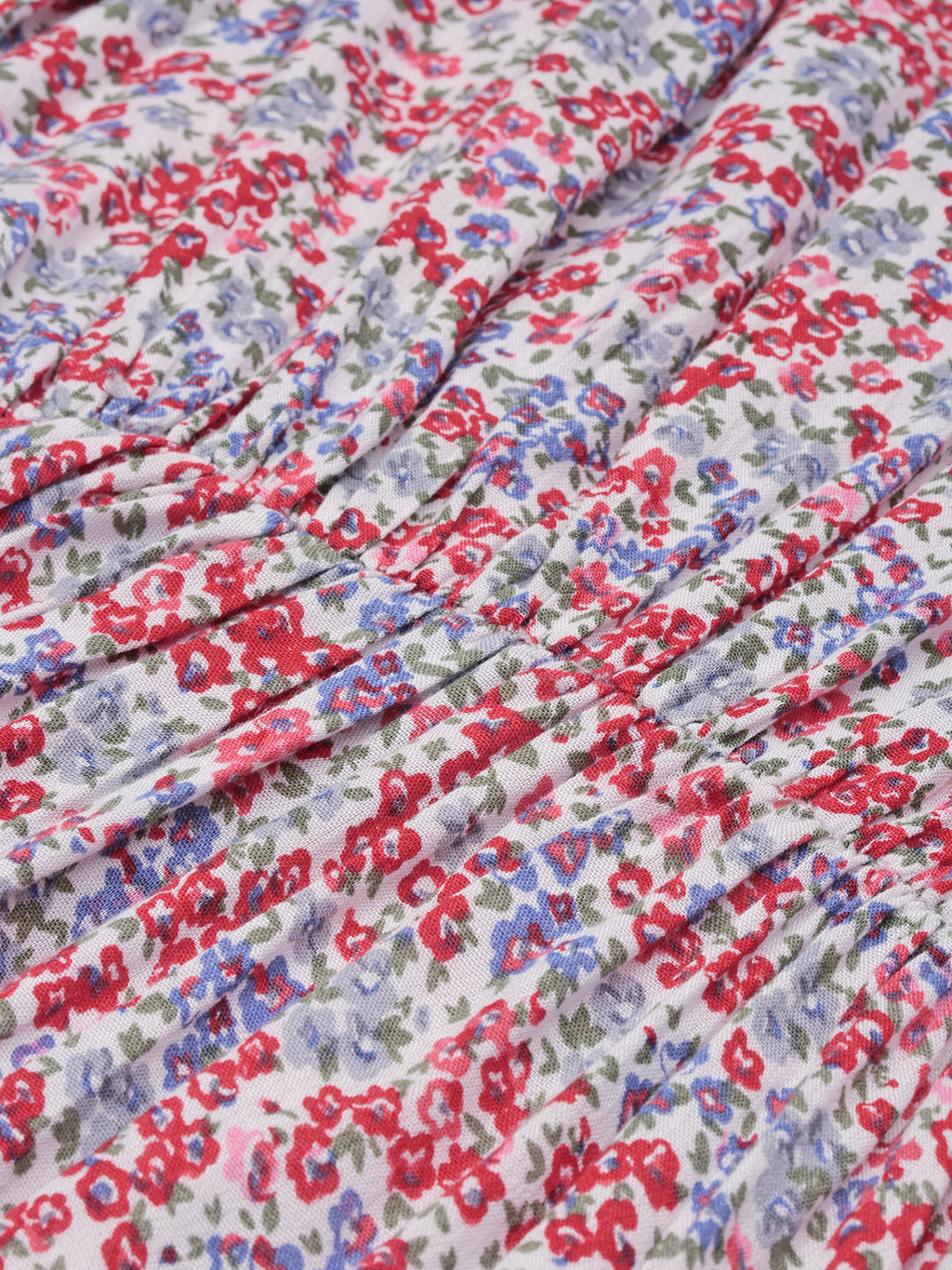 Women's White Floral Tie-Up Neck Midi Dress