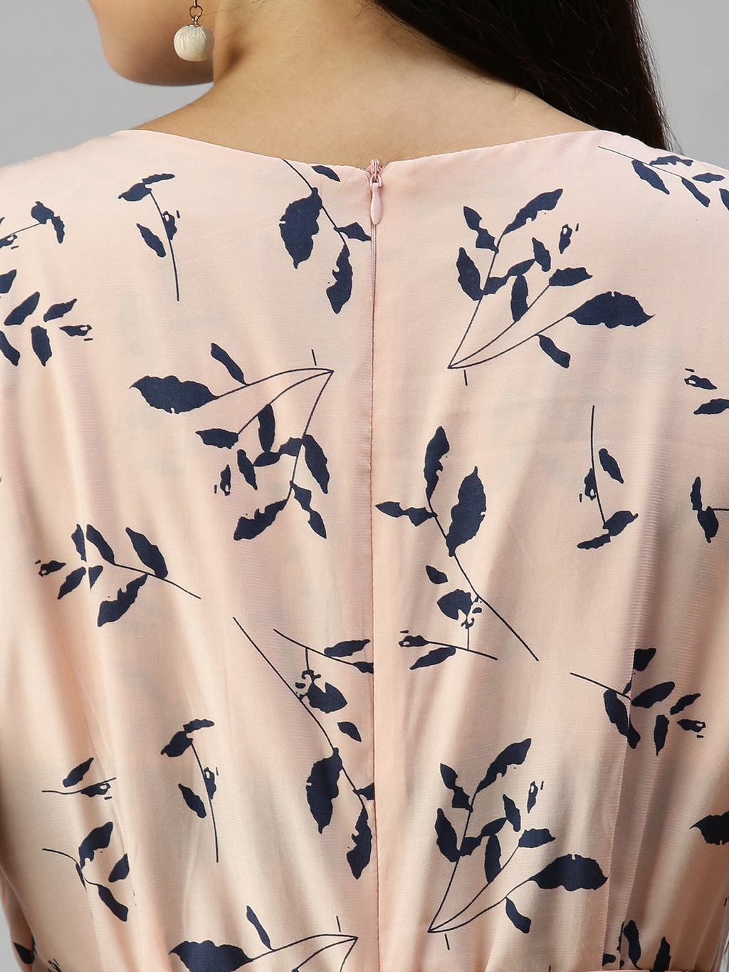 Women's Peach Printed Culotte Jumpsuit