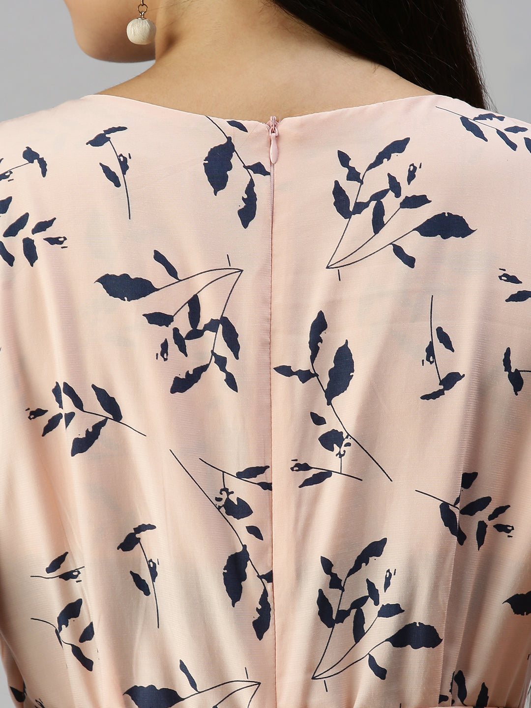 Women's Peach Printed Culotte Jumpsuit