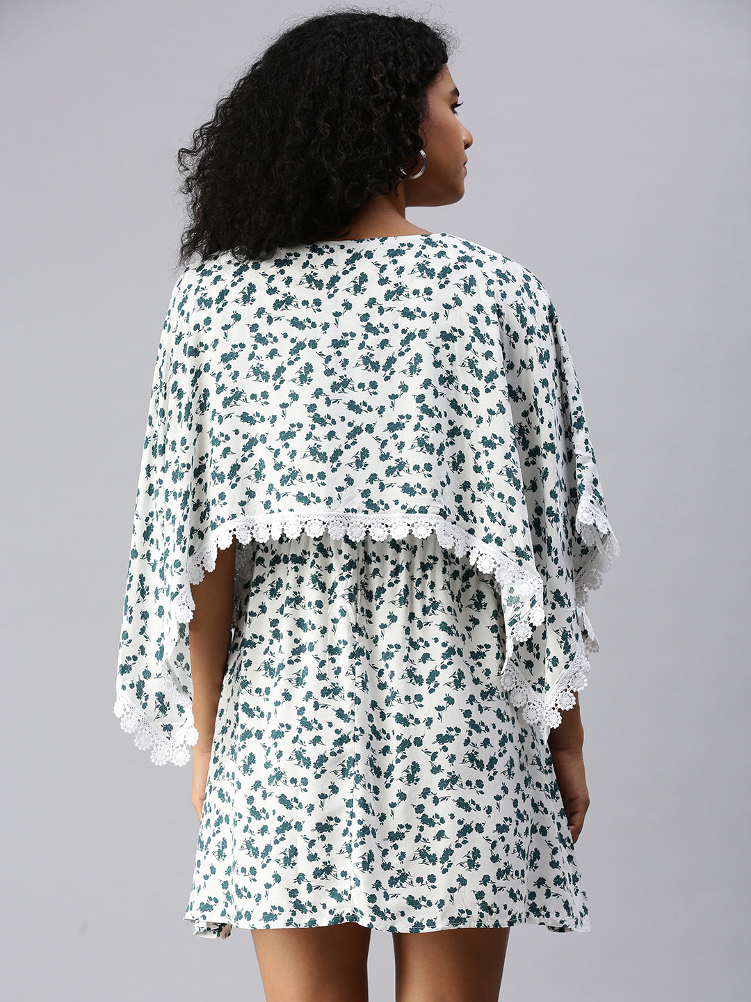 Women's White Floral A-Line Dress