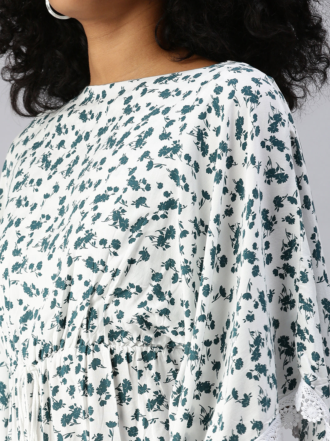 Women's White Floral A-Line Dress