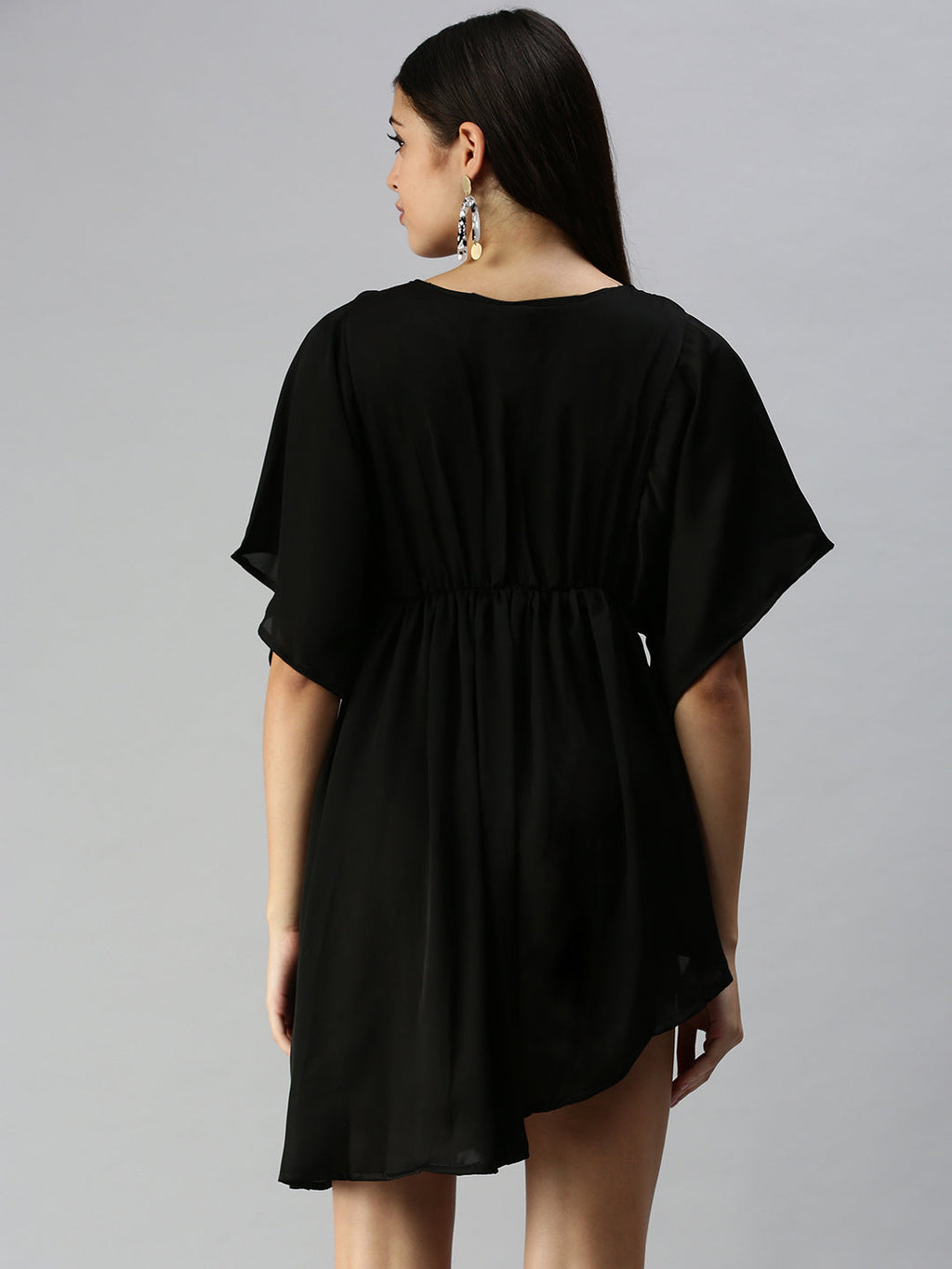 Women's Black Crepe Empire Dress