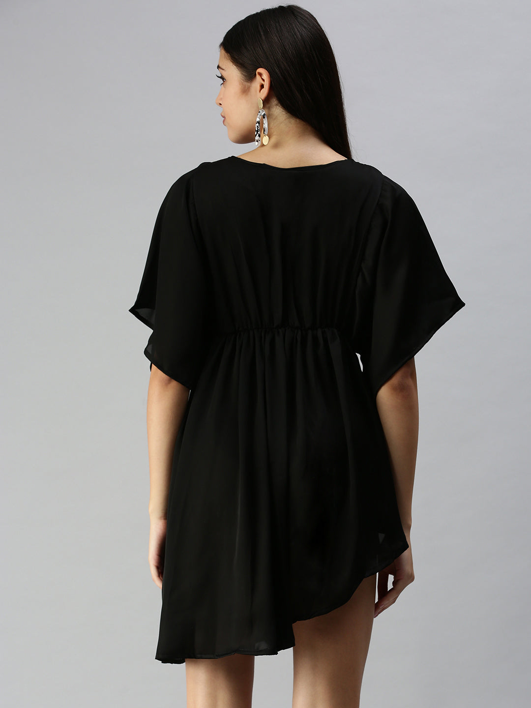 Women's Black Crepe Empire Dress