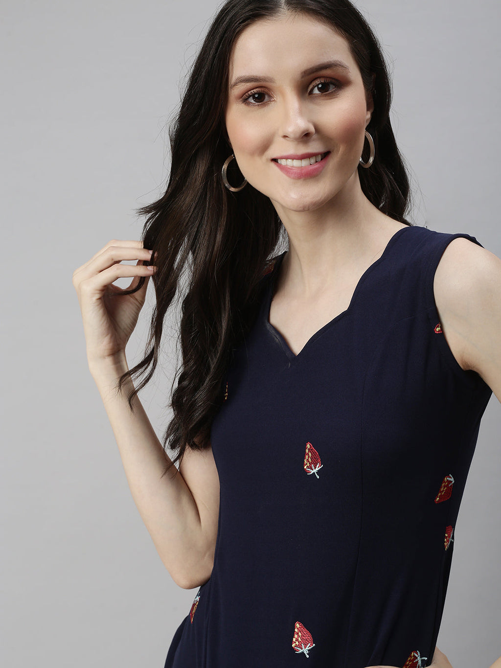 Women's Navy Blue Scuba Bodycon Dress