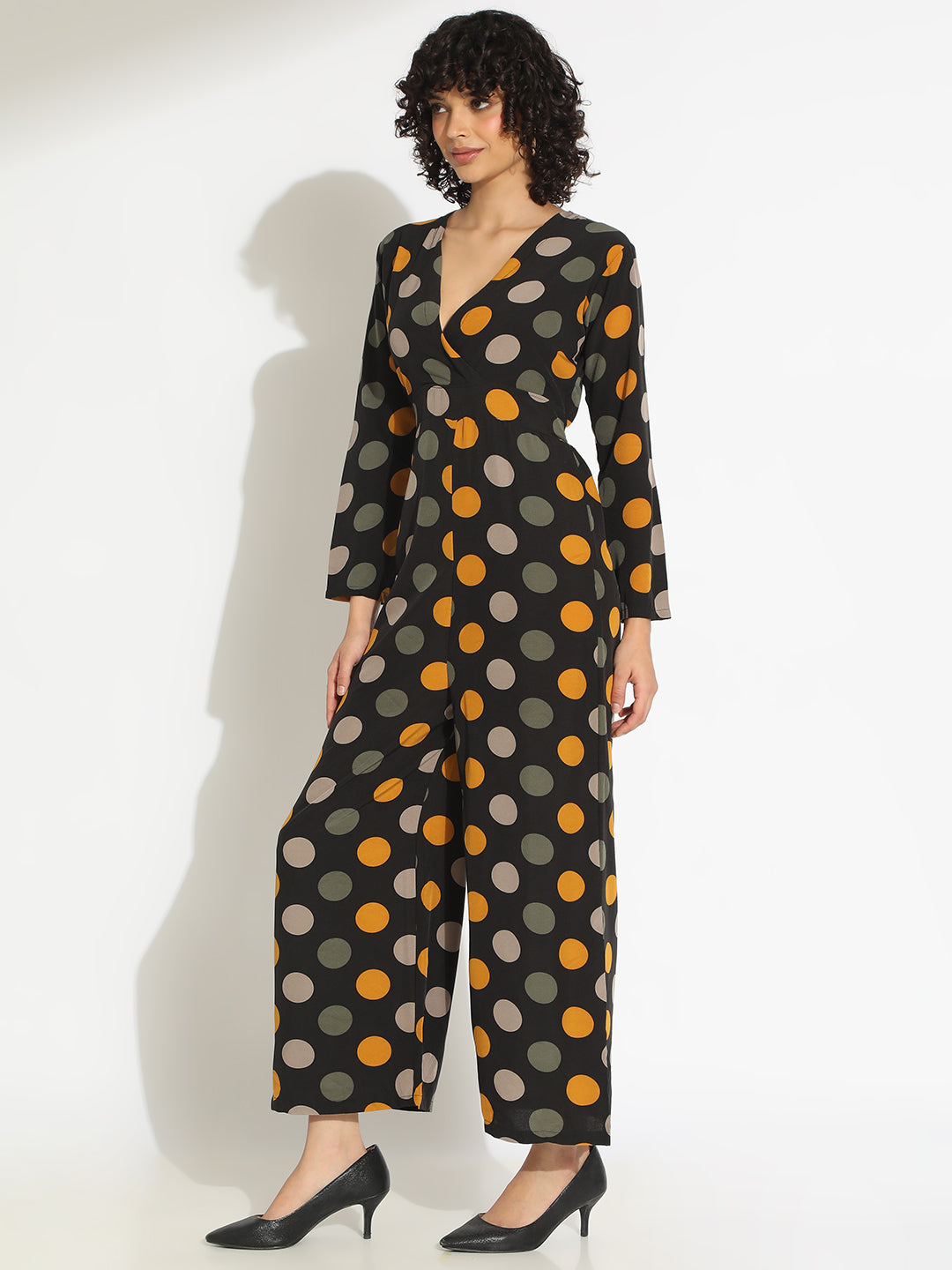 Women's Black Polka Dot Jumpsuit