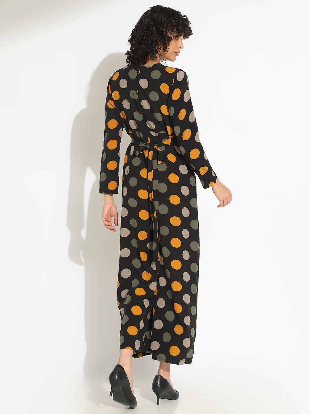 Women's Black Polka Dot Jumpsuit